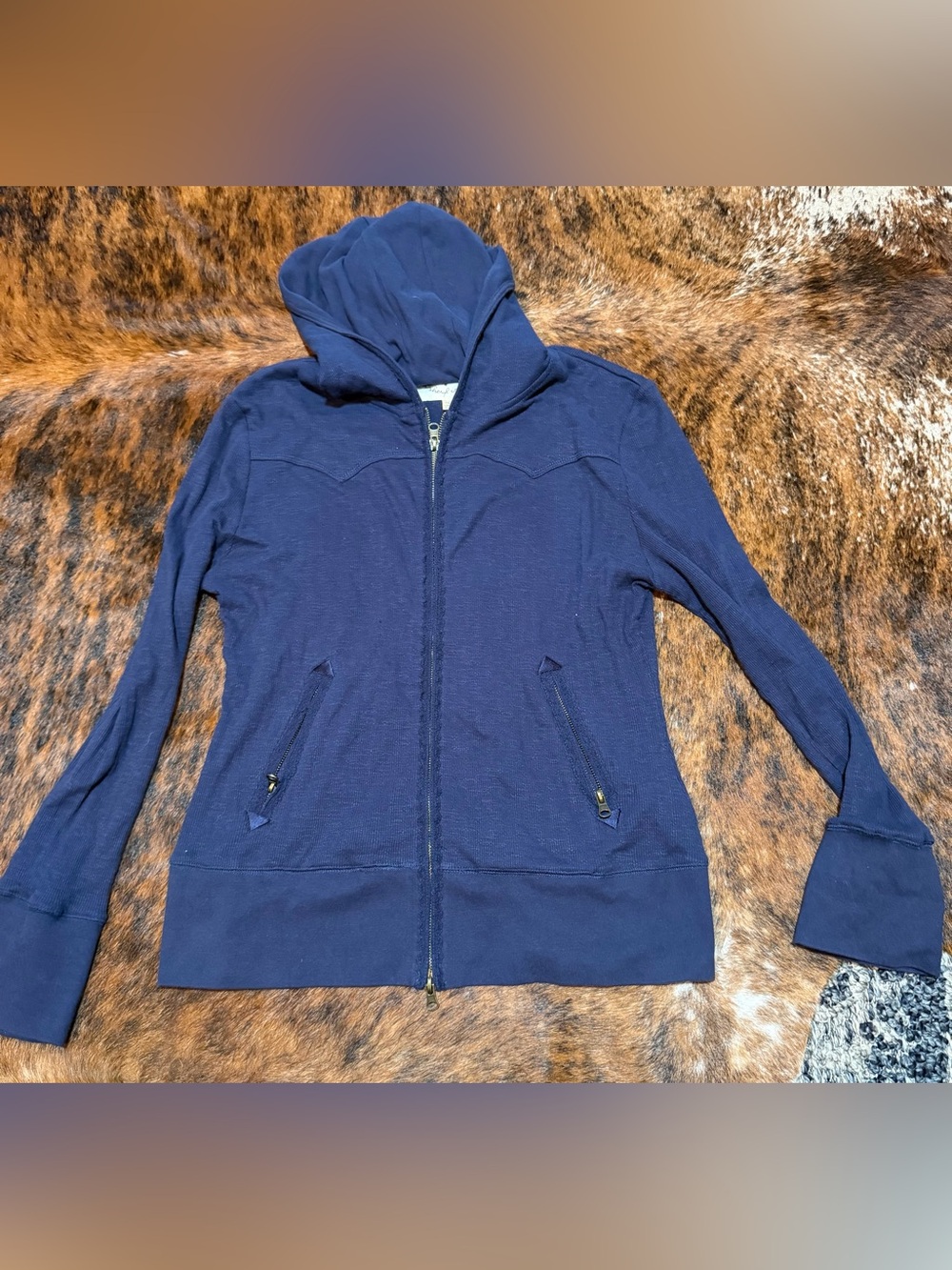 Bootheel Trading Co. by Sheryl Crow Navy Blue Western Zip Hoodie Jacket Women XL